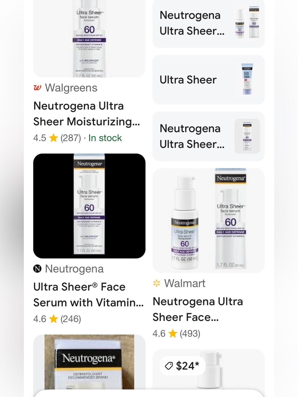 #2114**Neutrogena Ultra Sheer Face Serum Sunscreen/Broad Spectrum SPF 60. - Picture 5 of 16